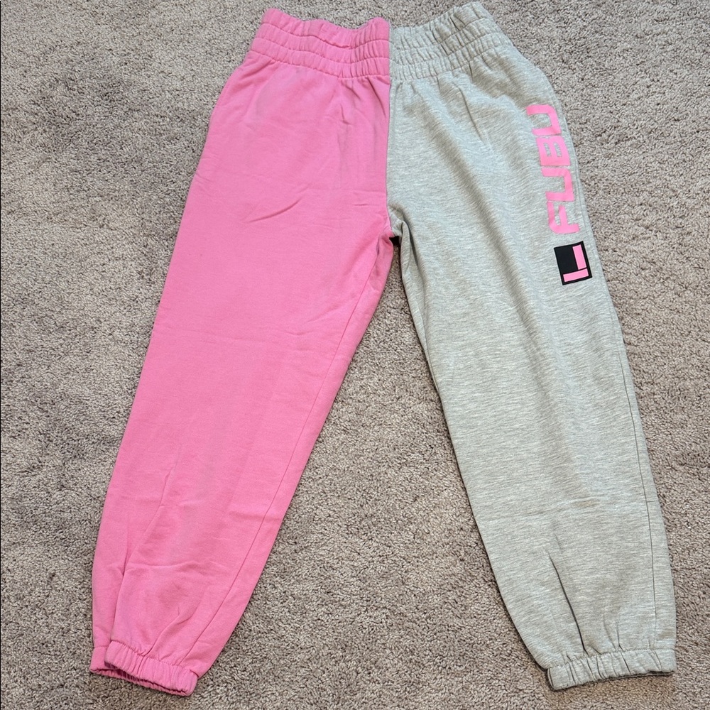 FUBU Kids Two-Tone Pink and Gray Joggers